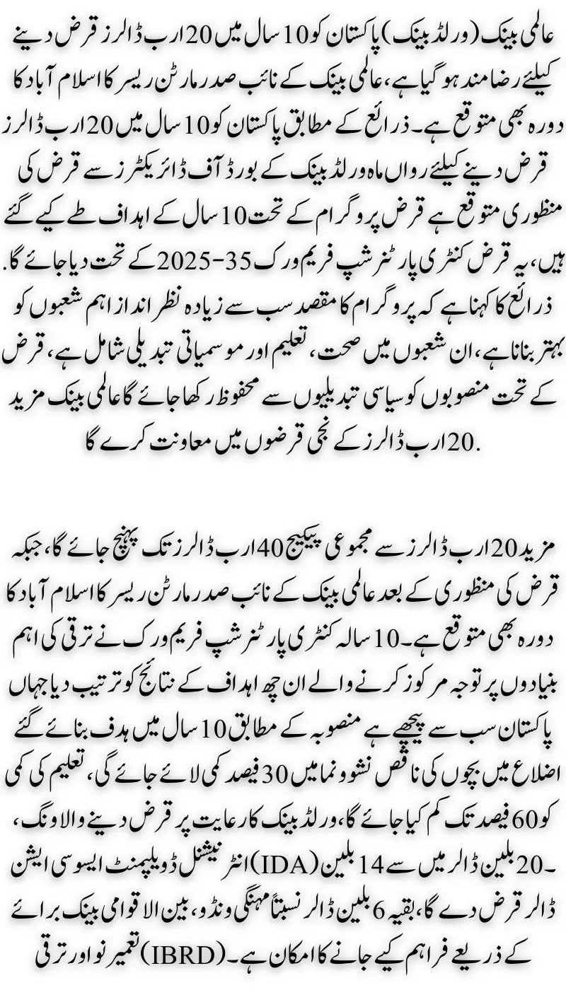 Pakistan's $20 Billion Loan from the World Bank Implications for the Next Ten Years