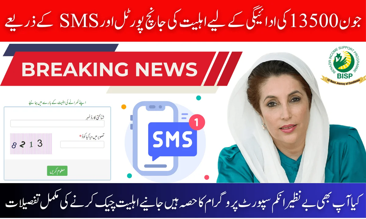 BISP 8171 Eligibility Check Via Portal & SMS For June 13500 Payment