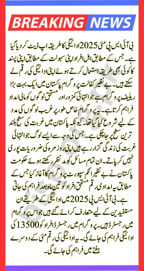 BISP May 2025 Payment