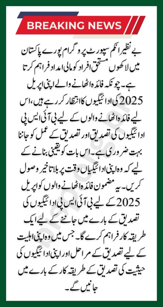 BISP Payment Validation April