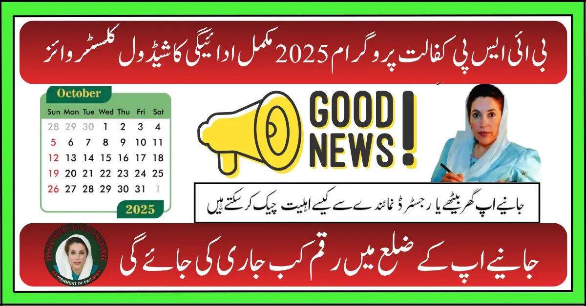 BISP Kafalat Program 2025 Complete Payment Schedule and Cluster Distribution Guide